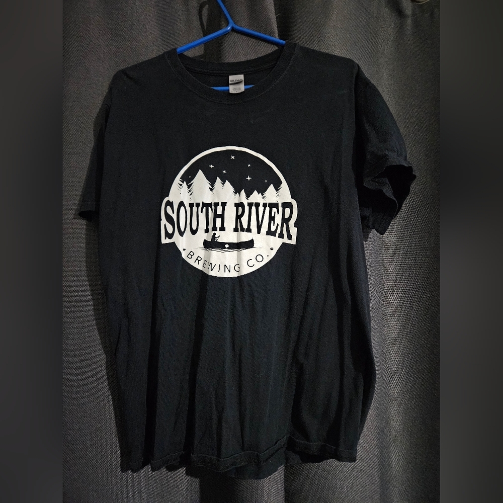 Gildan Black Heavy Cotton T-Shirt, Sout River Brewing